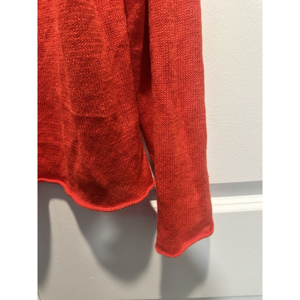 Eileen Fisher Orange Sweater 100% Linen XL - Picture 4 of 5